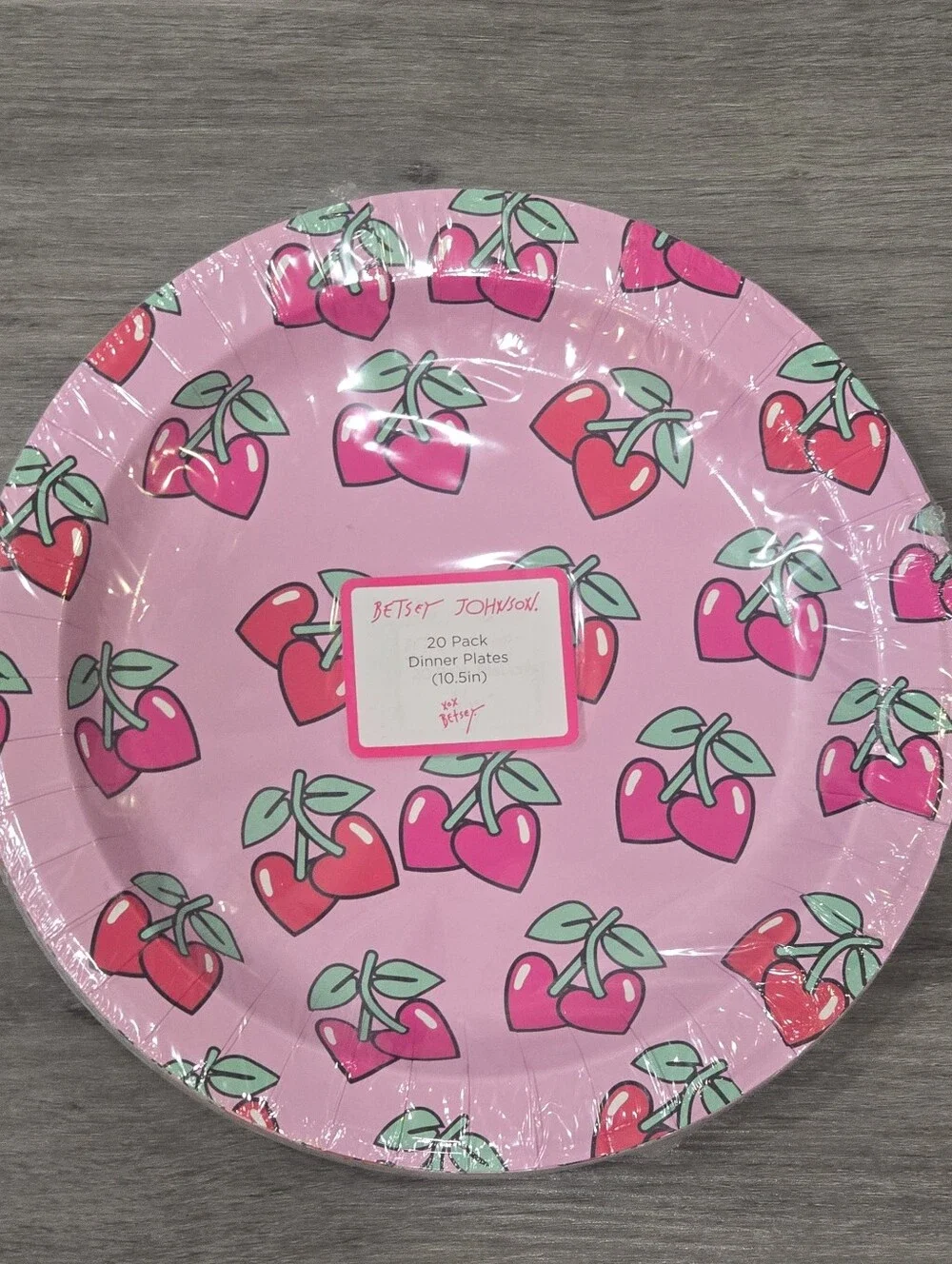 Betsey Johnson Heart Cherries Paper Plates & Napkin‎ Set